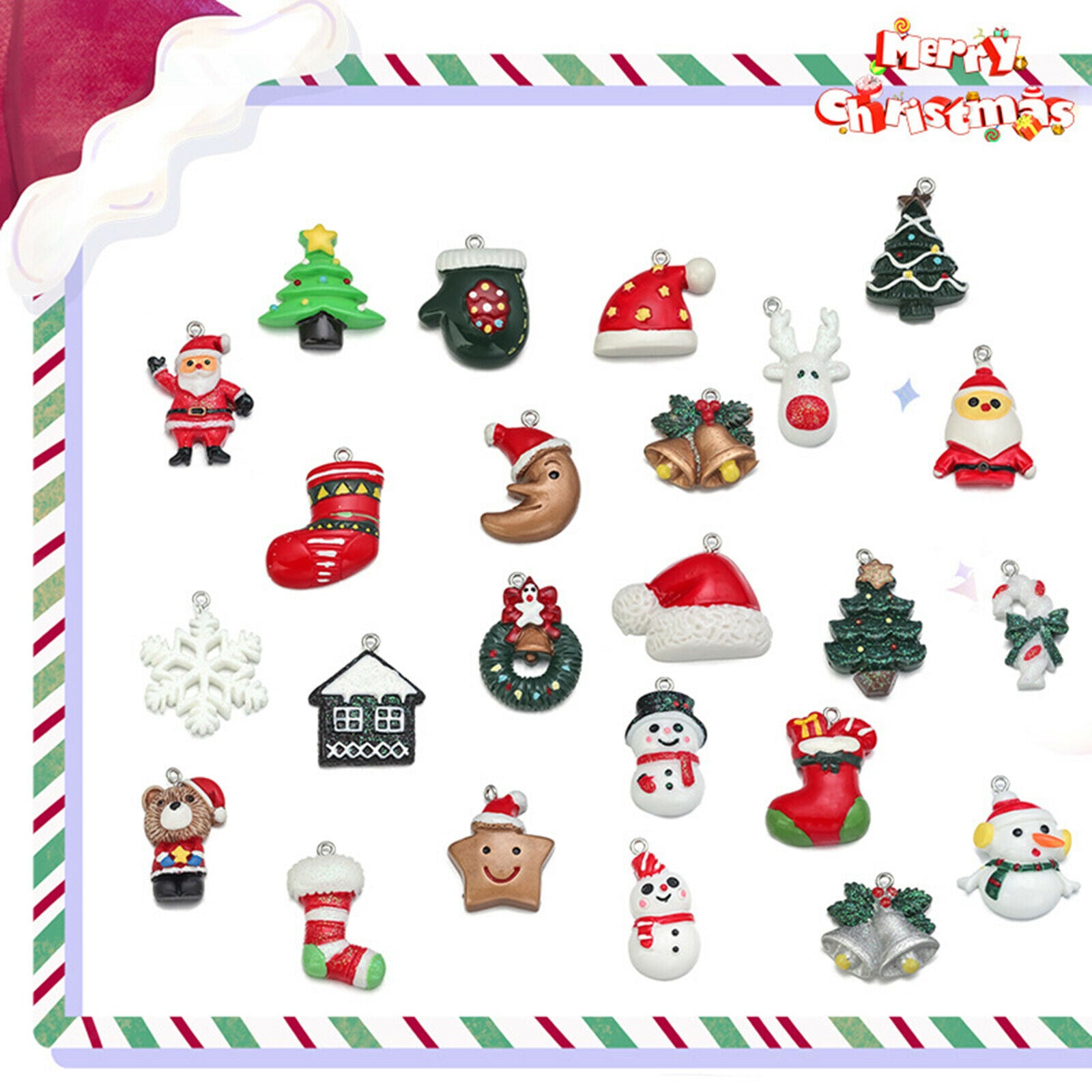 20pcs Charms Christmas Styles Pendants for Necklace Handmade Jewelry Making