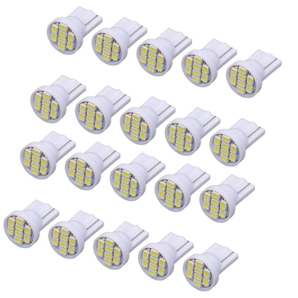 20x T10 Wedge 8SMD LED Gauge Dashboard Instrument Panel Internal White Bulb