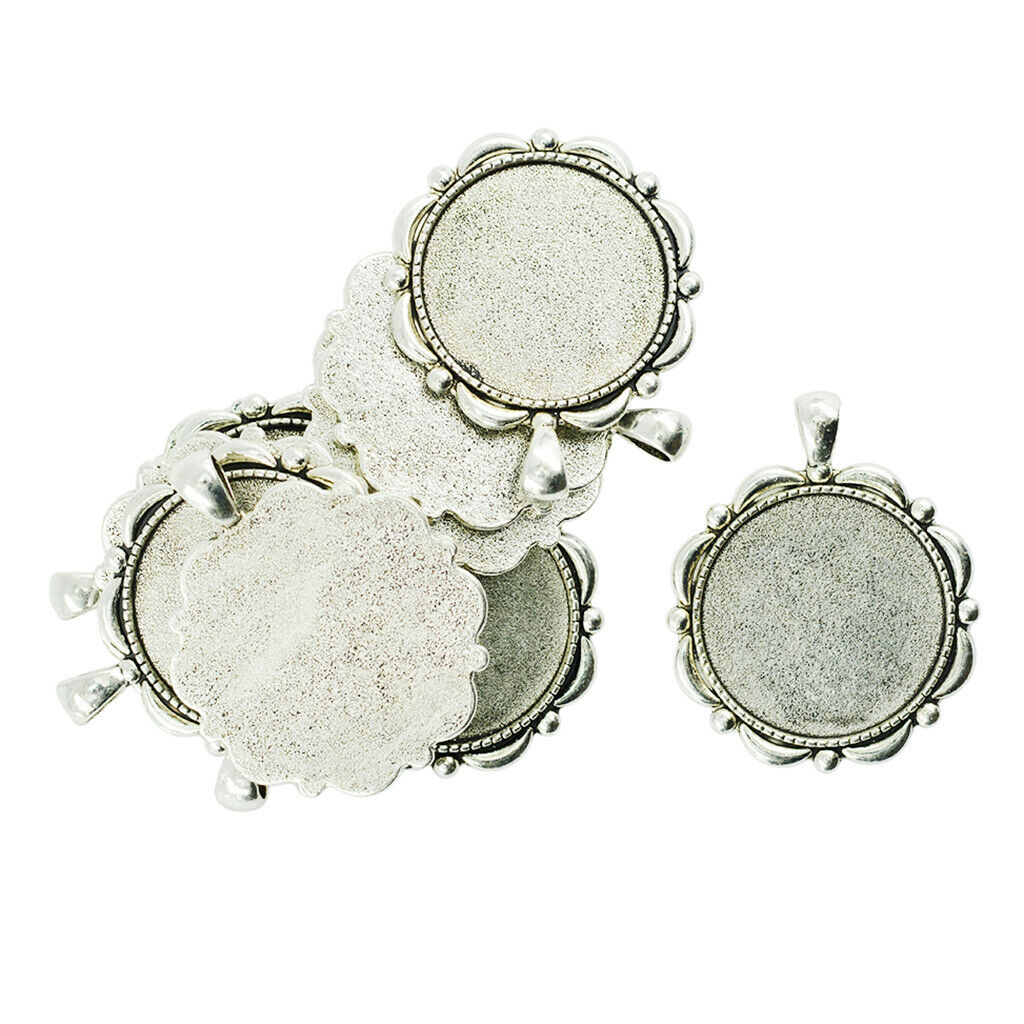 10pcs Blank Bezel Pendants Blanks Base Settings Tray for Jewelry Making 30mm