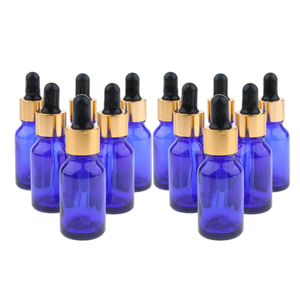 12x Portable Refillable Liquid Dropper Bottles Empty Essential Oil Container