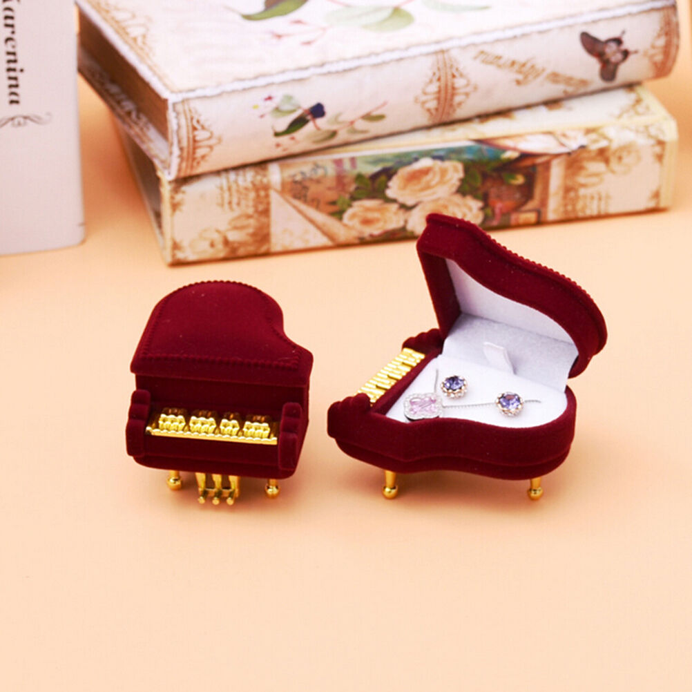 New Piano Ring Box Earring Pendant Jewelry Treasure Gift Case Weddin.l8