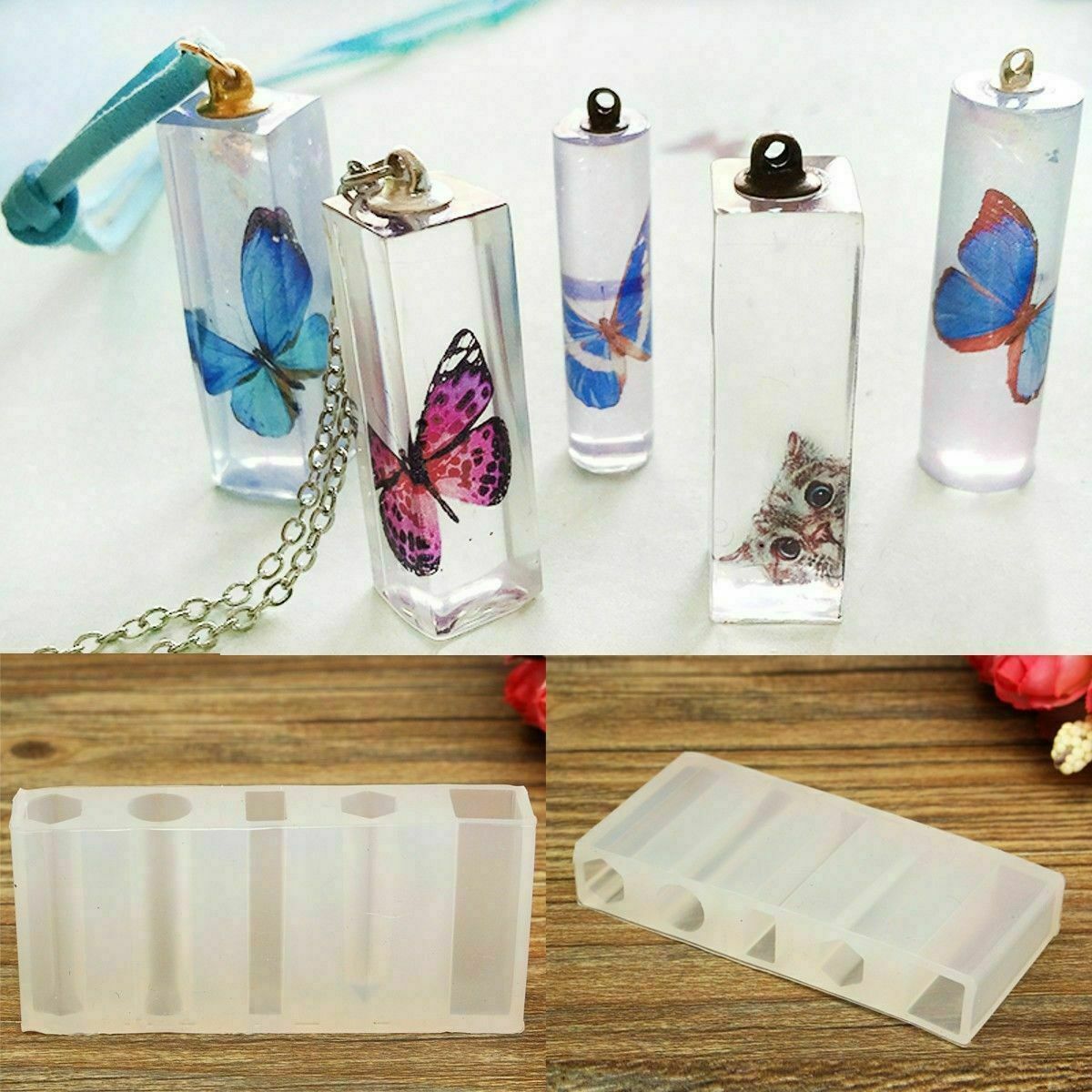 Handmade Crystal Glue Silicone Mold DIY Jewelry Pendant Necklace