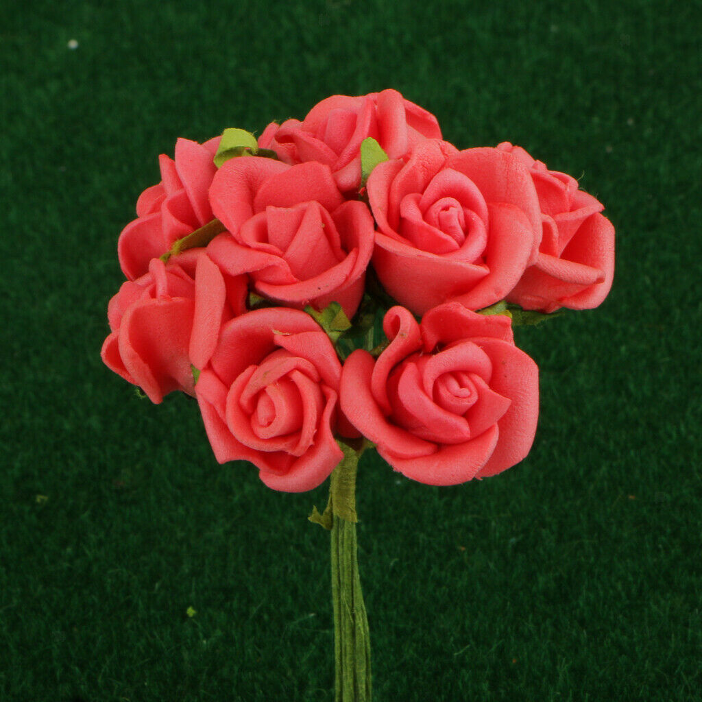 100 Xmini Artificial Roses Flowers Bouquet Home Wedding Bridal