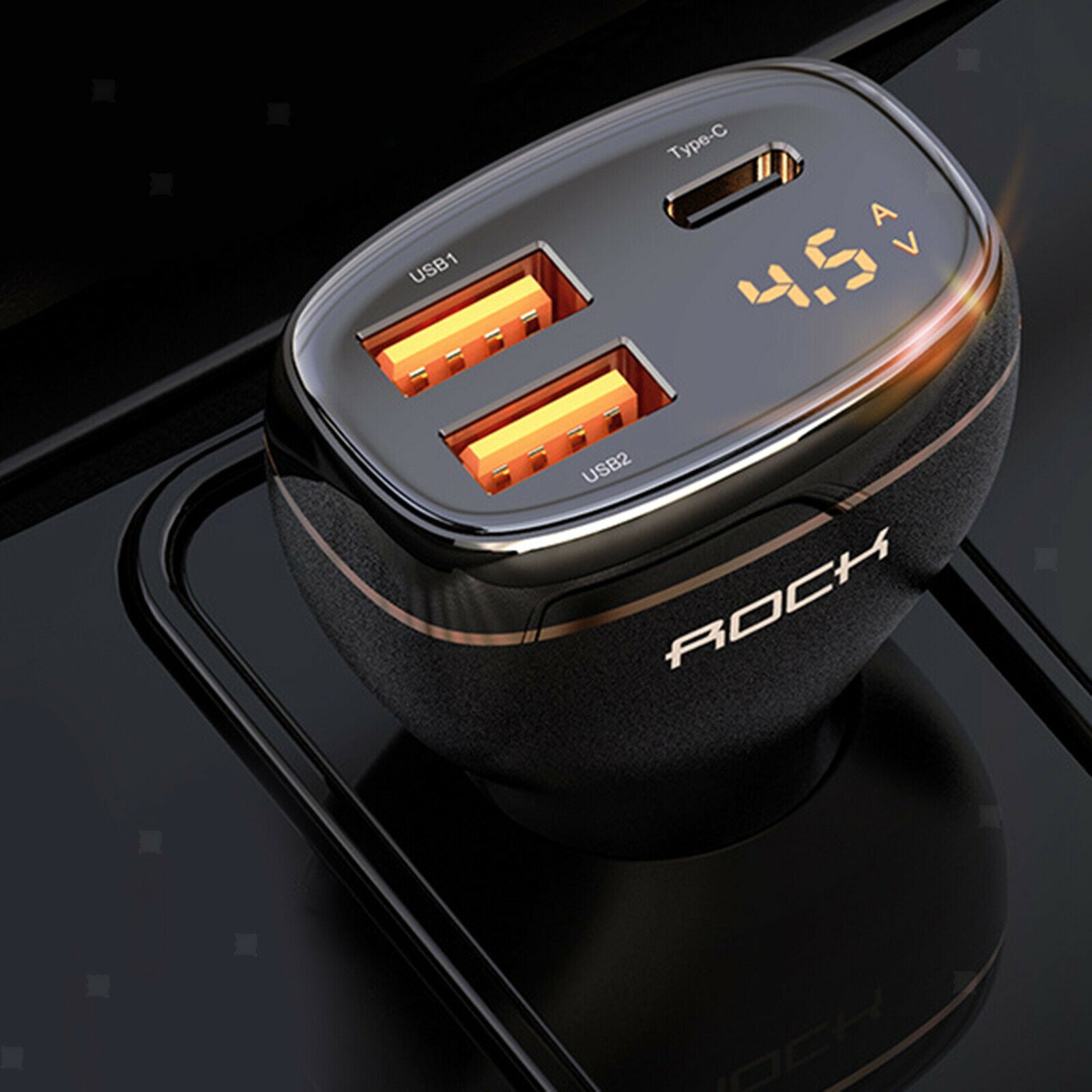 USB Car Charger Quick Charge PD&QC 3.0 LED Display Voltage Monitor Tool