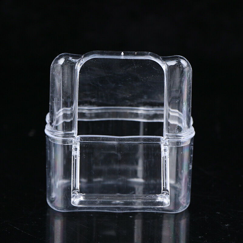Parrot Bird Transparent Plastic Food Cup Bowl Clean Water Silo Waterer Box