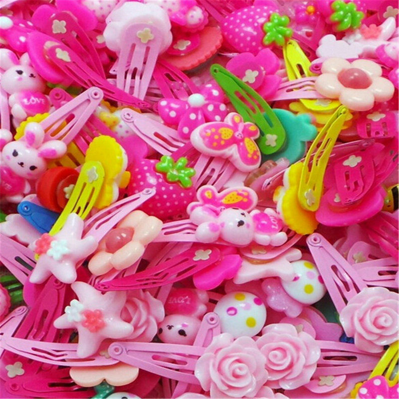 Lovely 20pcs/Sets Mixed Mini Cartoon Baby Kids Girls HairPin Hair Clips Headwear