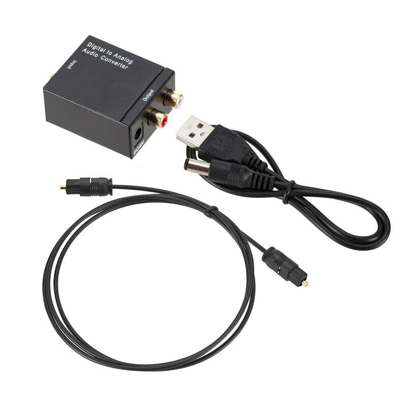 Digital Optical Coax Toslink Audio Signal to Analog SPDIF RCA Converter Adapter