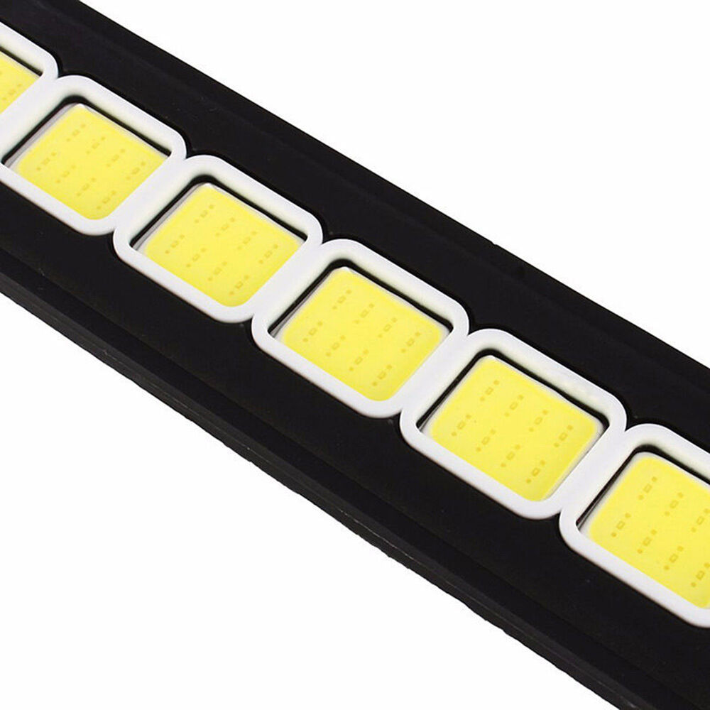 2x 20W Waterproof LED 12V Daytime Running Light DRL COB Strip Lamp Fog Car