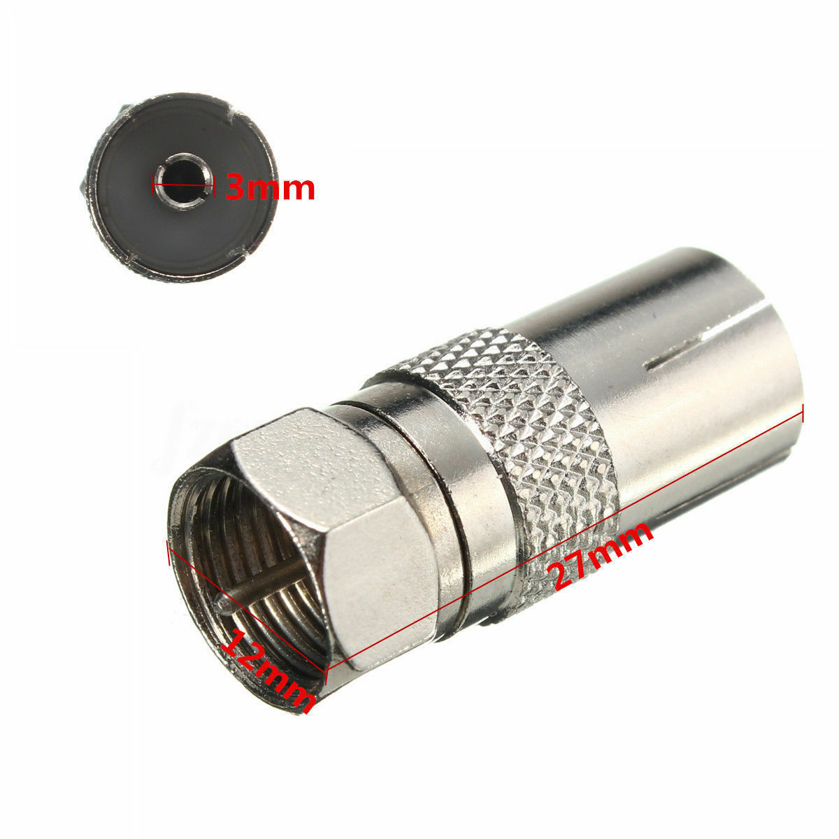 3x RF Female Socket to F Type Screw Male Plug Adapter Converter Coax TV Ariel BG