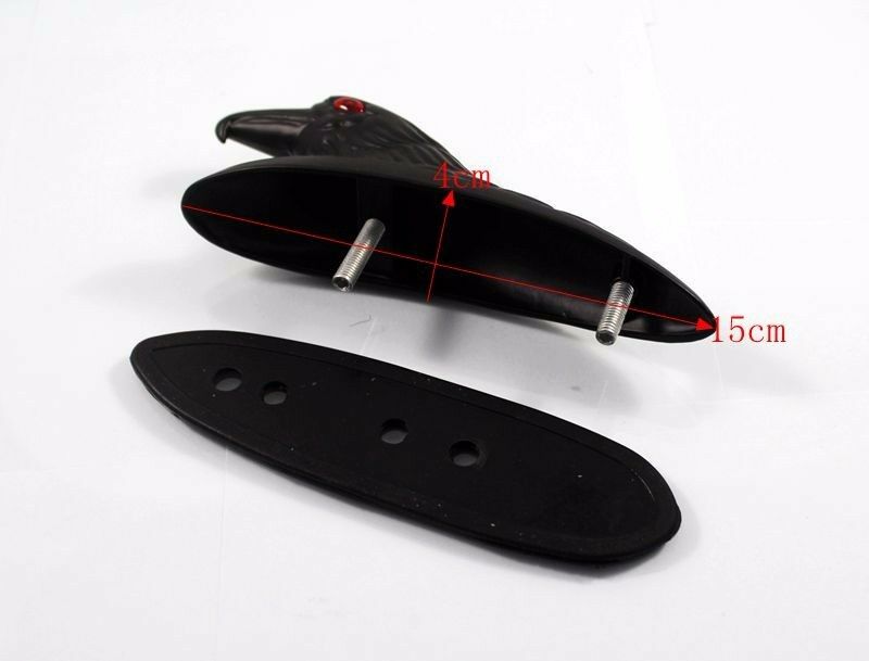 Black Eagle Front Fender Bonnet Head Ornament Statue Motorcycle Cruiser Custom