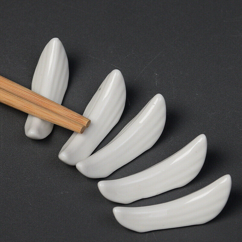 1Pc Ceramic Chopstick Rest Broad Bean Holder Spoon Fork Stand Rack Dining Decor