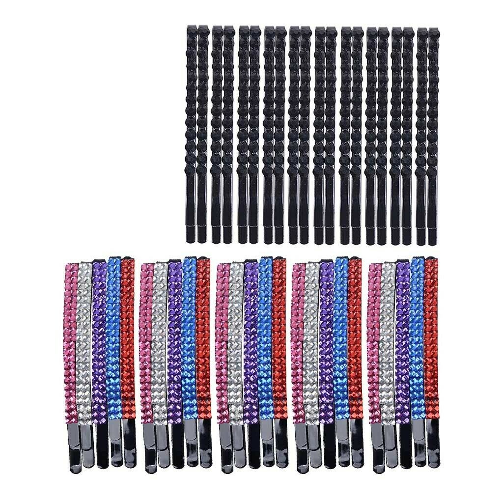 20 Pieces Rhinestone Decorative Pins Barrettes Updo Hair Clip Colorful
