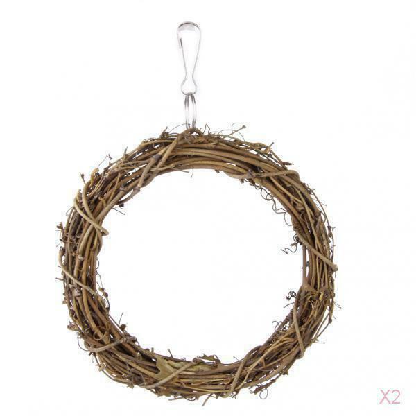 15cm Bird Toys Rattan Woven Swing Hanging Ring with A hook for Cockatiels And