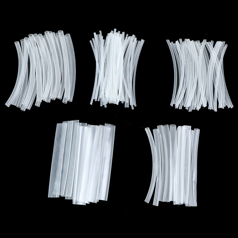 150Pcs 100mm 2:1 Heat Shrink Tubing Polyolefin Transparent Tube Sleeving .l8