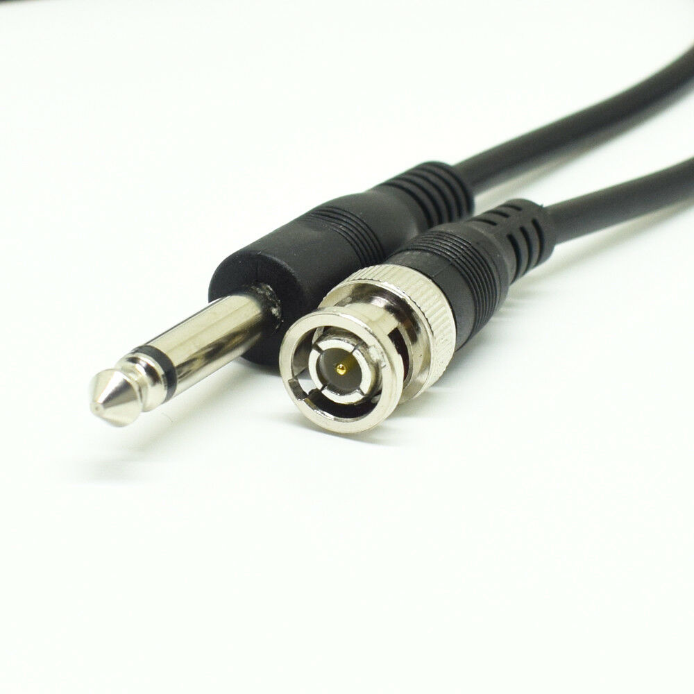 1pc 2M/6.6FT BNC Male To 1/4" 6.3mm Mono Male Plug Audio Adapter Cable Black
