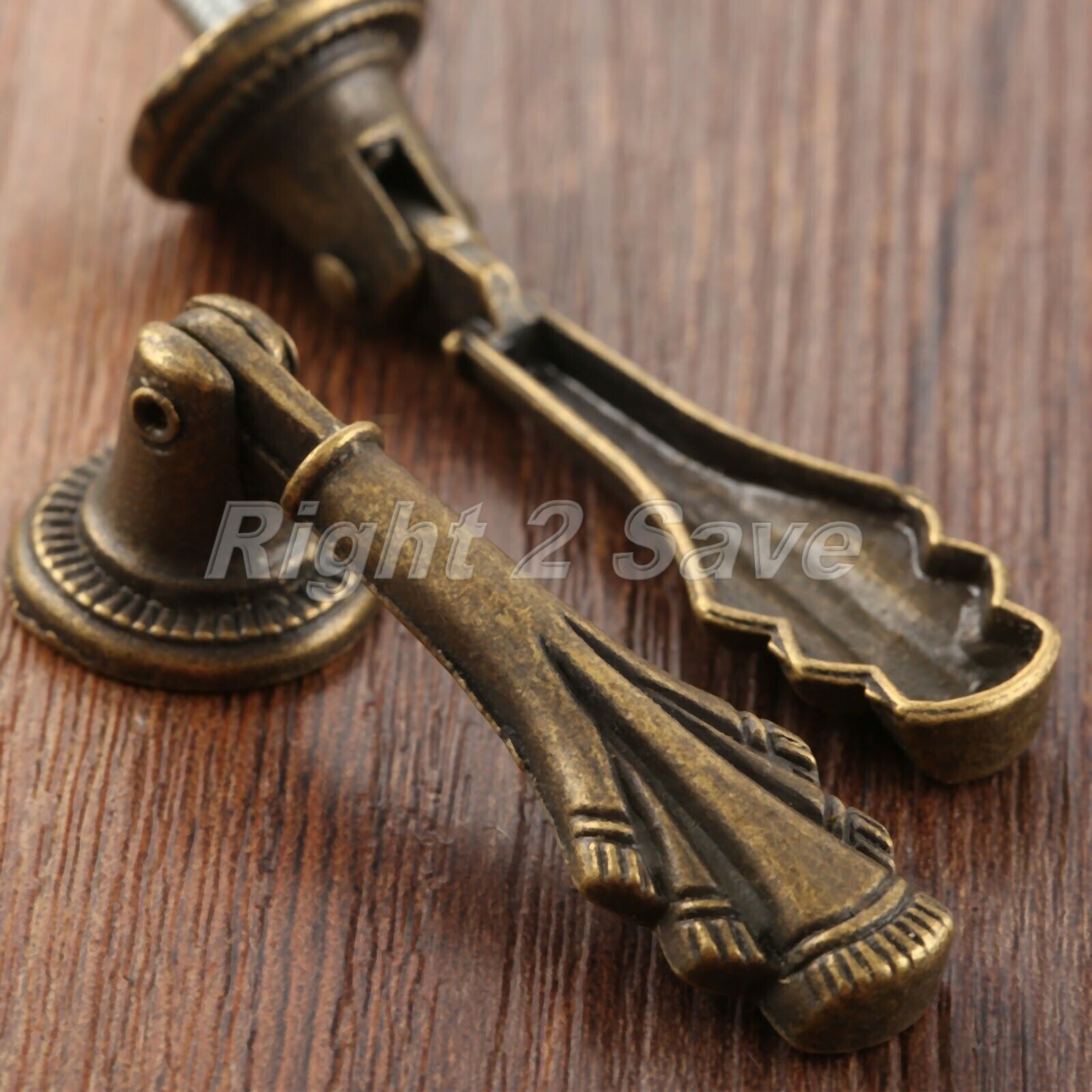 2pcs 19*60mm Retro Furniture Cabinet Knobs Cupboard Drawer Drop Door Pull Handle
