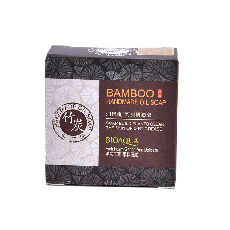 Black Bamboo Charcoal Soap Treatment Skin Care Face Body Clear Whitening Soap SJ