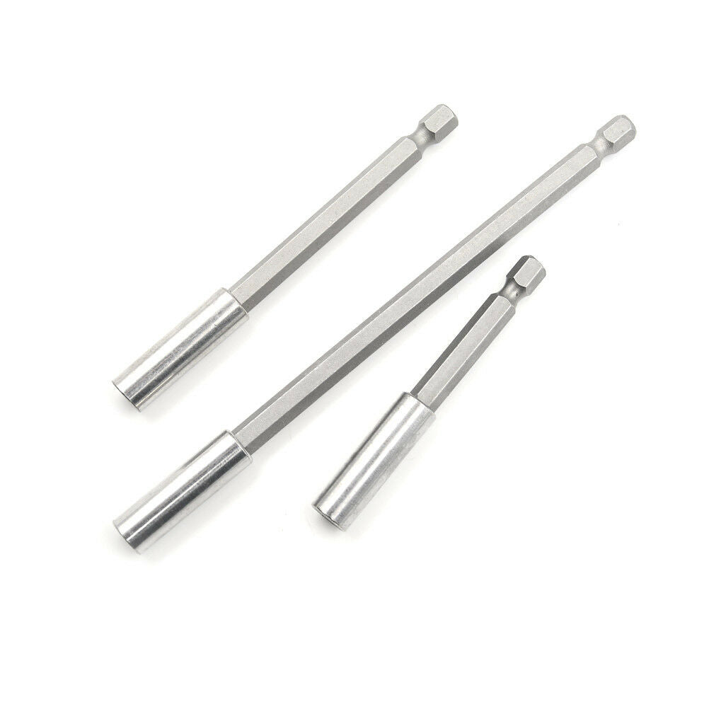 3pcs Magnetic Bit Holder Extensions Quick Change 1/4" Hex Shank Tool 75-150mmJDD