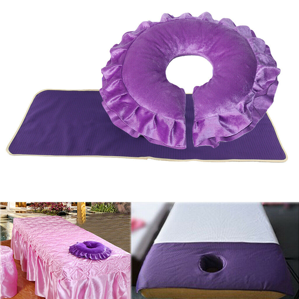 Zip Closure Massage Face Cradle Pillow w/ Reusable Bed Pad Sheet Cover Kit with