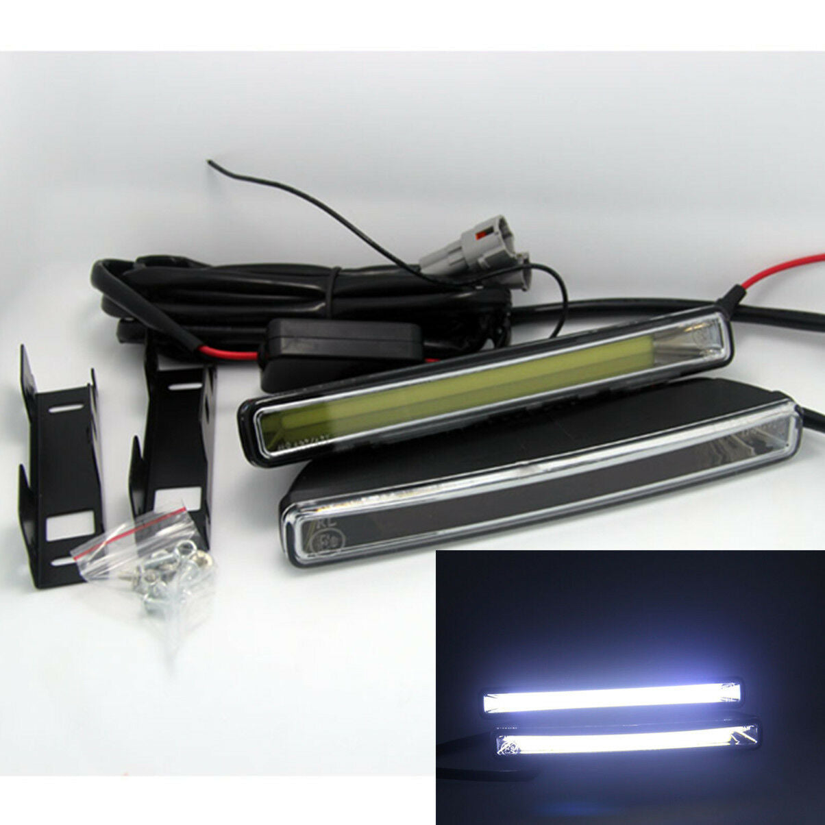 12V-24V 2pcs 20W Super Bright 6000K Xenon White LED Light DRL Driving Fog Lamps