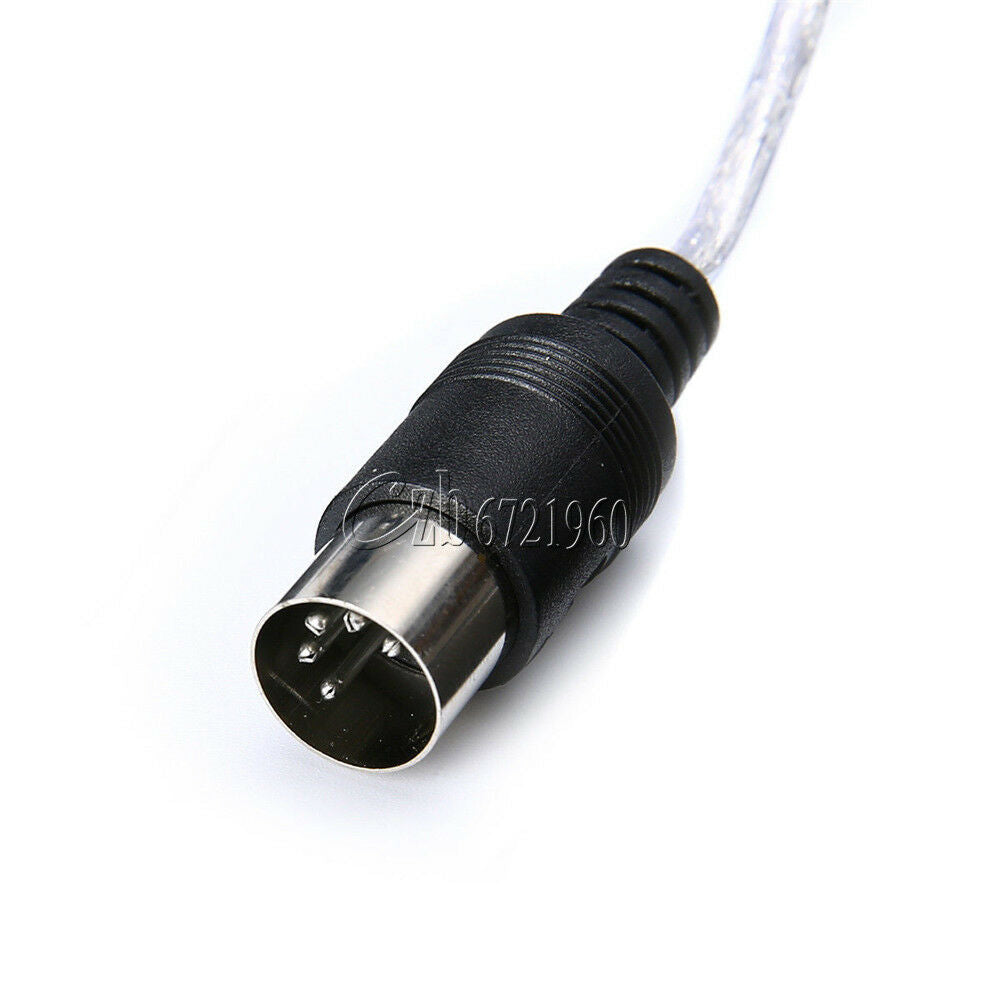 USB MIDI IN-OUT Interface Cable Converter PC to Music Keyboard Cord Adapter