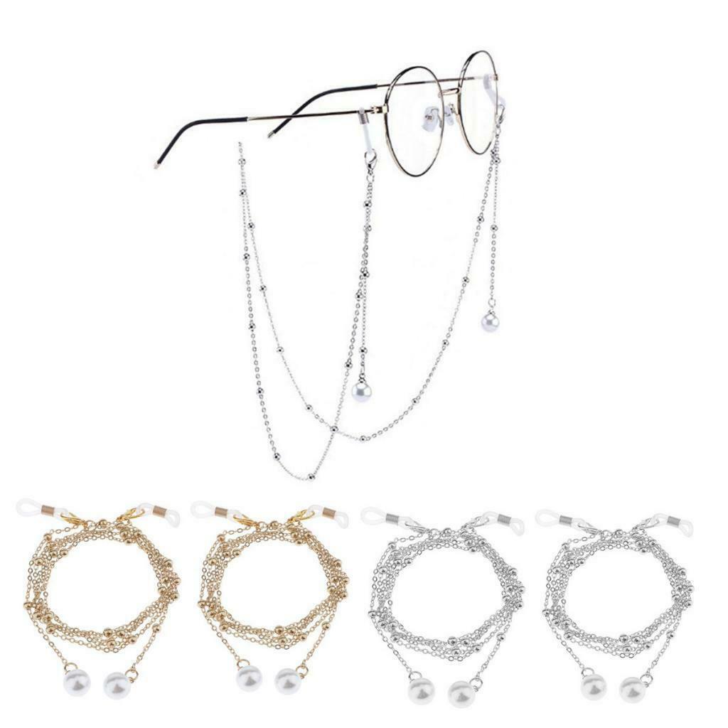2 Packs Trendy Beaded Women Eyeglasses Chains Cord Retainer Spectacles Strap