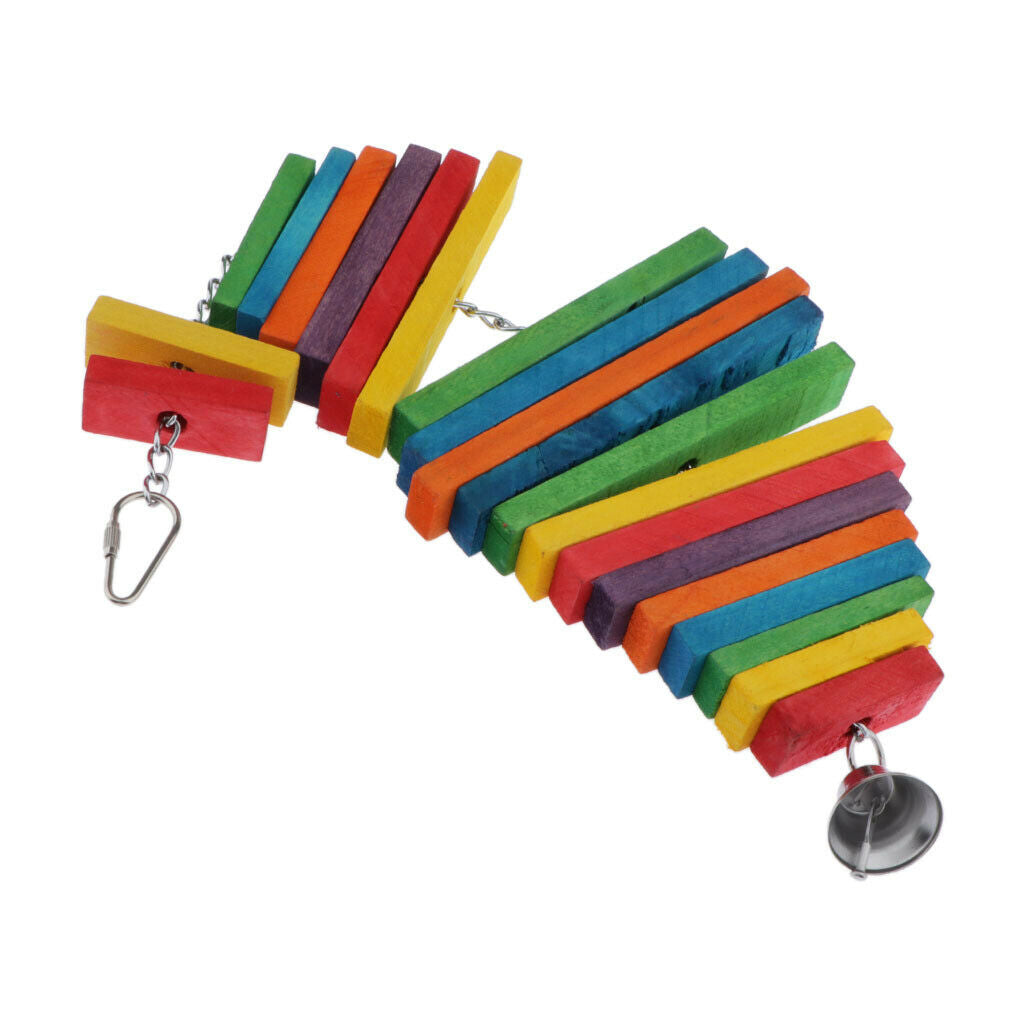 Birds Wooden Blocks Chew Hanging Toys For Small to Large Birds Parrots