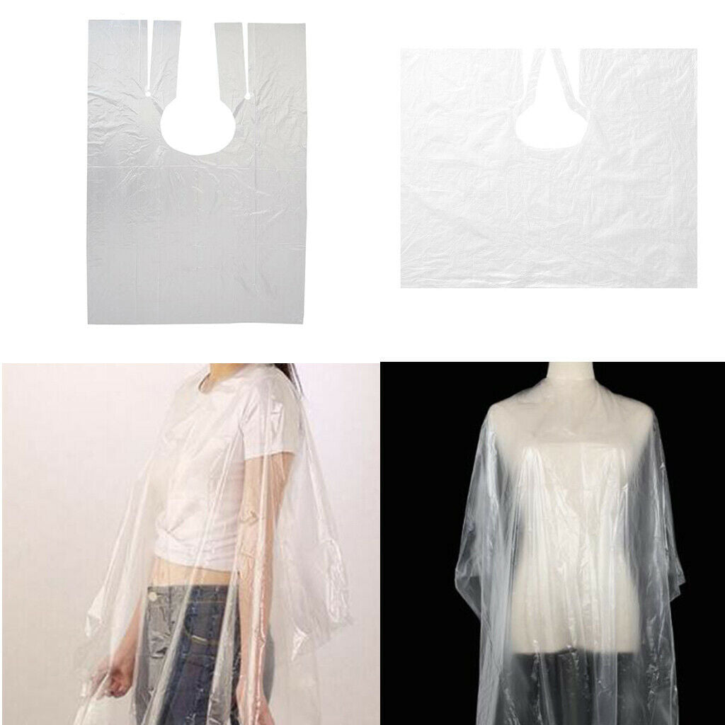 230 Pieces Women Men Clear Disposable Hair Cutting Capes Home Hair Styling Cloth
