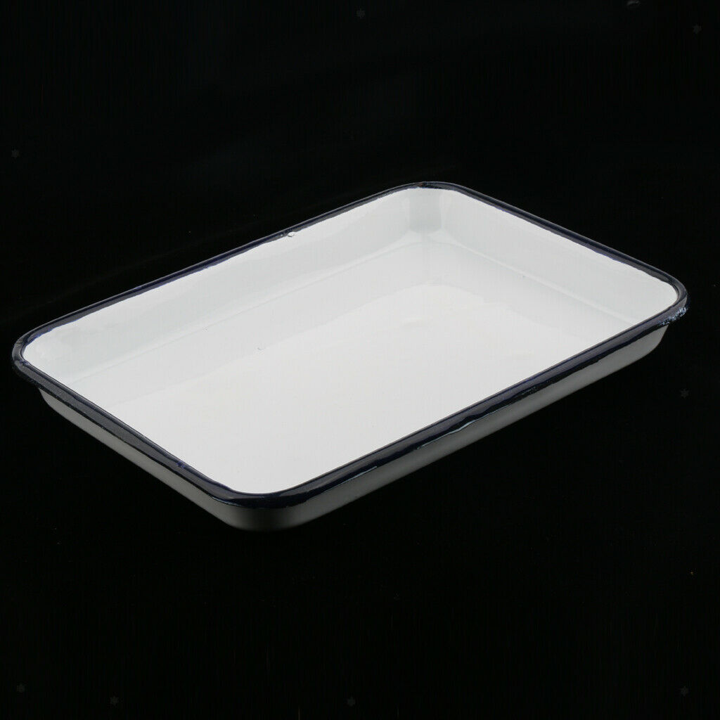 2X Laboratory  Instrument Disinfection Sterilization Tray Enamel 20x30cm