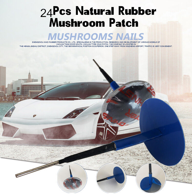 24Pcs Natural Rubber Car Tyre Puncture Repair Wired Plug Mushroom Patch 48mm*6mm