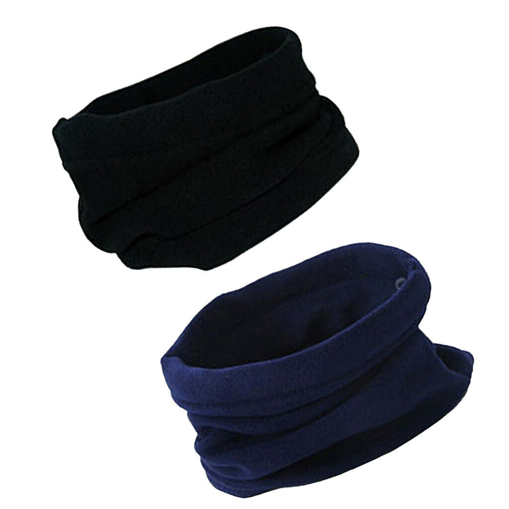 2 Pieces Neckwarmer Thermal Fleece Snood Scraf Motorbike Cycle Riding Mens