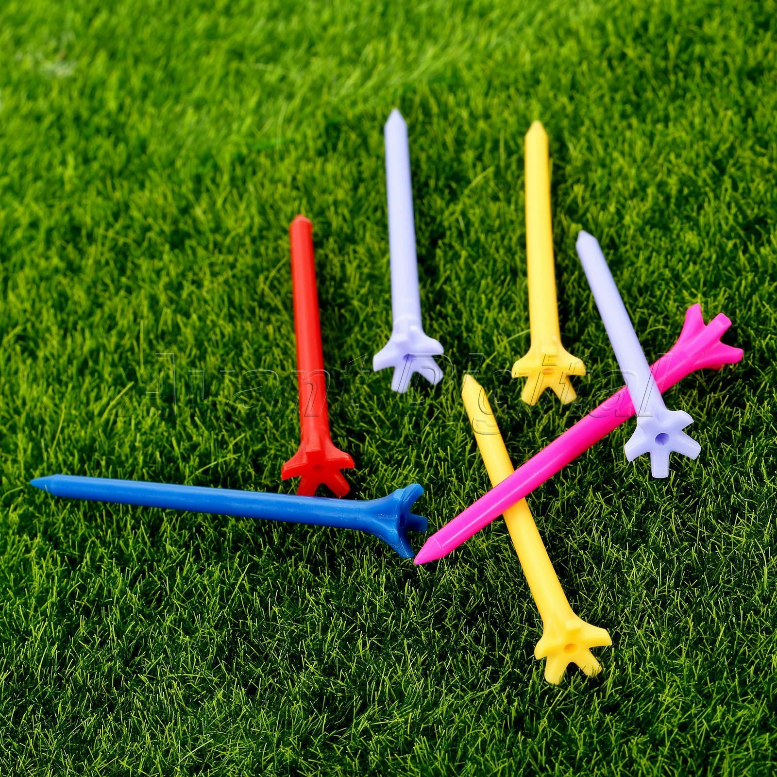 100Pcs New Frictionless Golf Tees 5 Prong Sports Golfing Accessories Multicolor