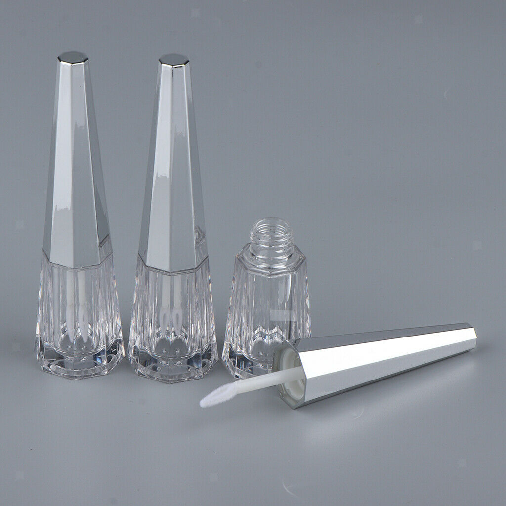3x Clear Empty 6ml Lip Gloss Balm Tubes Bottles Conical DIY Makeup Container