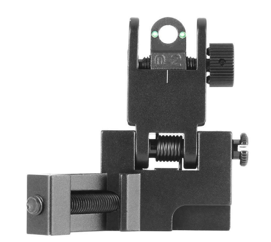 Front Rear Flip Up 45 Degree Offset Rapid Transition Backup Iron Sight-Black