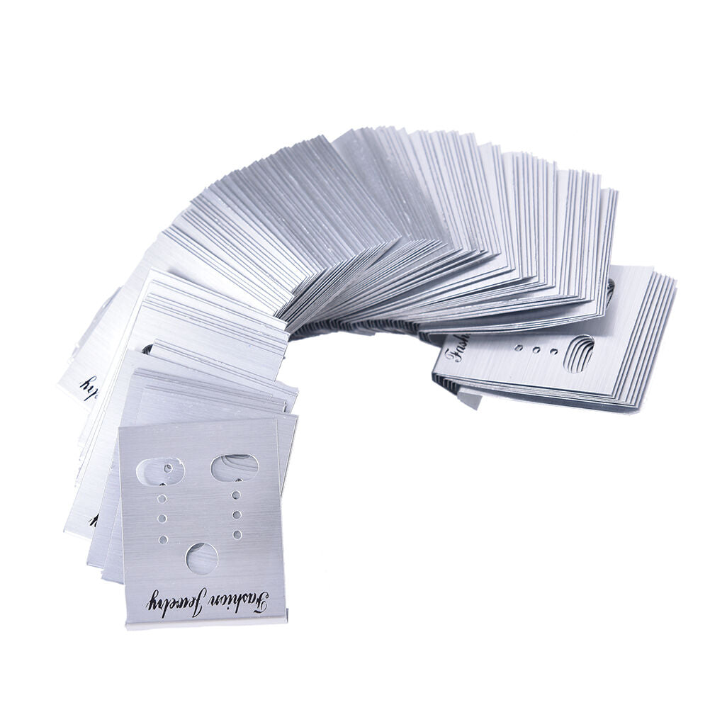 100XSilver Professional Type Plastic Earring Studs Holder Display Hang.Ca.l8