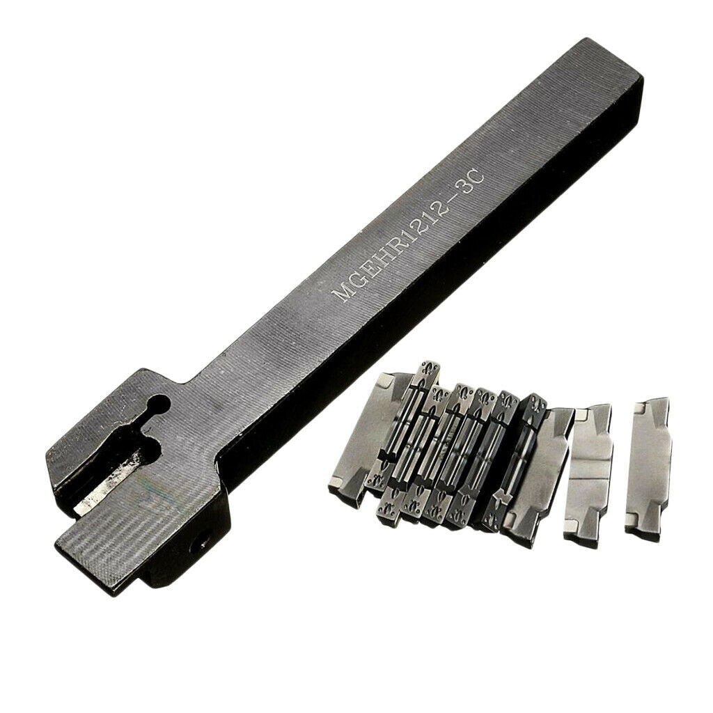 MGEHR1212-3 Cut-off Lathe Turning Tool Holder + 10x MGMN300 Carbide Inserts
