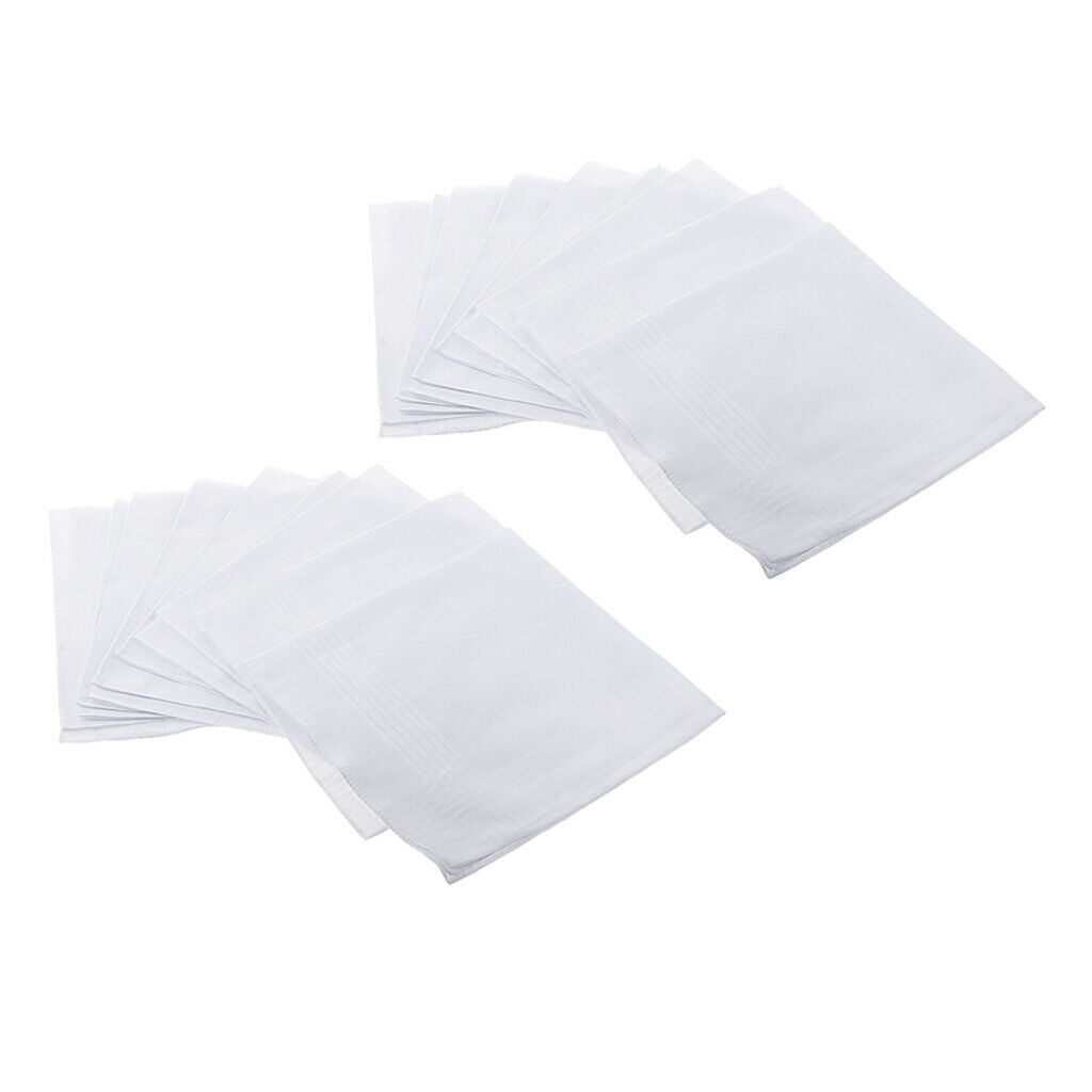 24x Fashion Solid Men's Large Handkerchiefs Wedding Groom's Hankies Towels