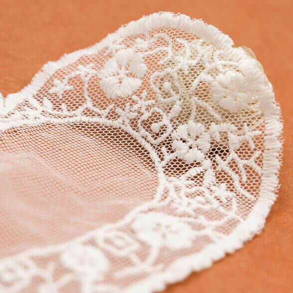 5pcs Heart-shape Embroidered Net yarn Lace Collar Applique Clothing Sewing
