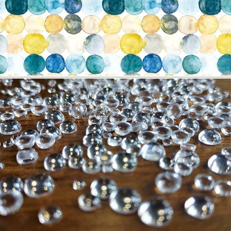 350 Pcs Round Imitation Dew Beads DIY Material Simulation Dewdrop Flat-Bottomed