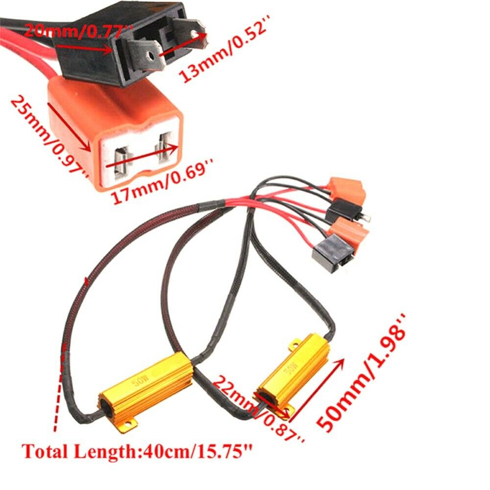 2Pack H7 LED DRL Fog Headlight Canbus Load Resistor Warning Canceller Decoder