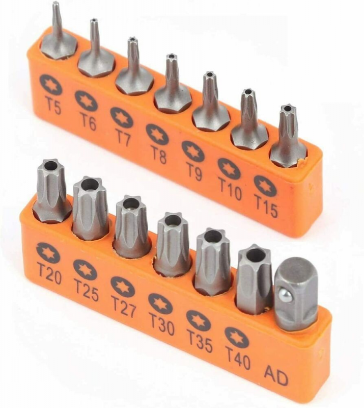 14Pcs S2 Steel Tamper-Proof Star Drill Bit Safety Plum-Shaped Drill Bit Set