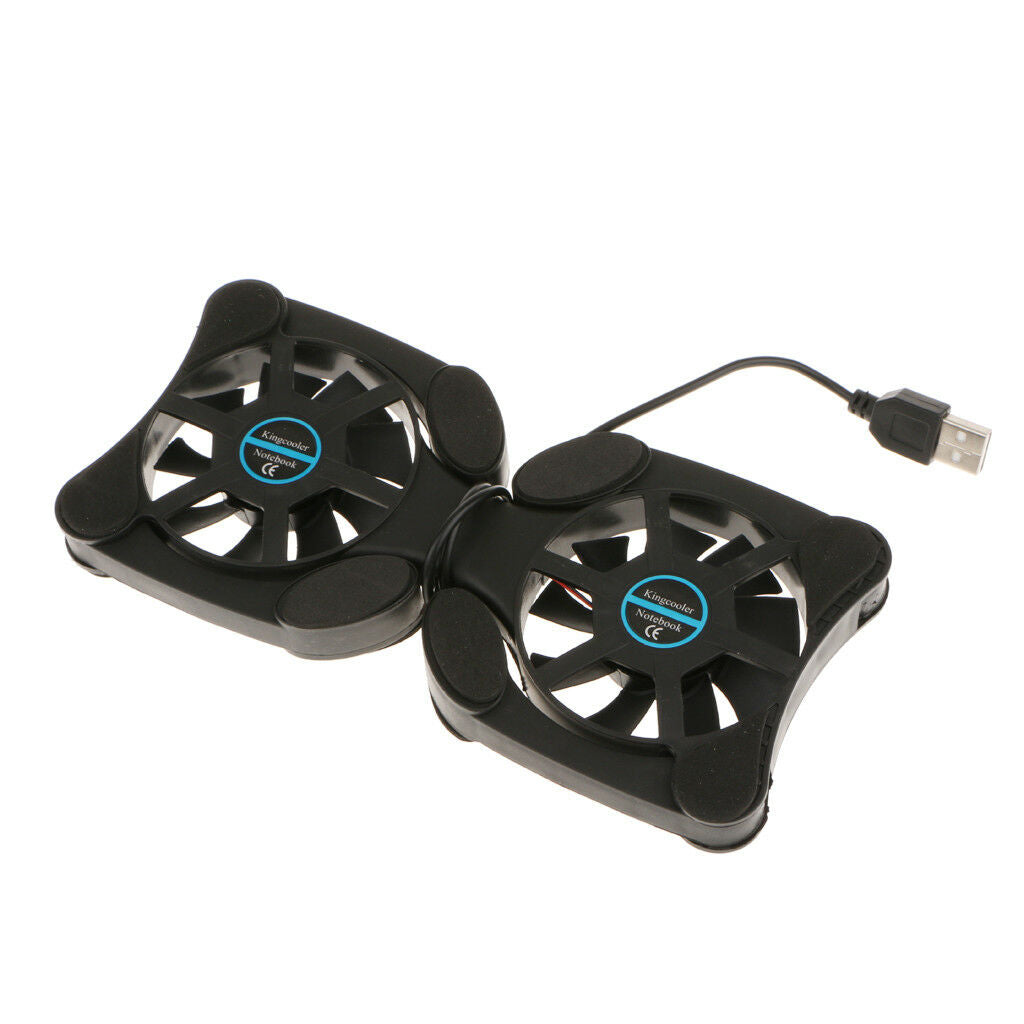 Mini Folding Foldable 2 Fans Laptop Notebook Cooling Cooler Pad USB Powered