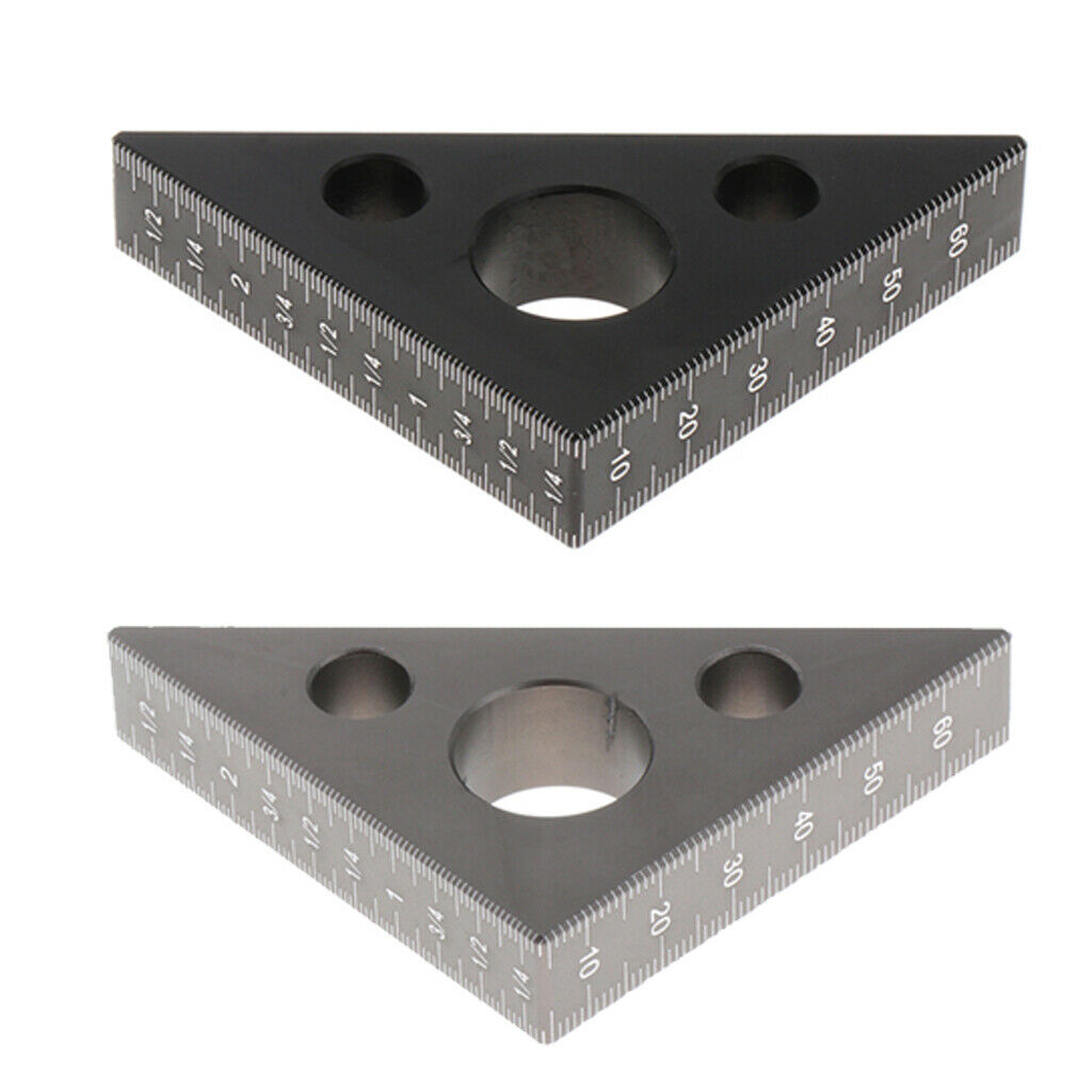 2 lot Metric Aluminum Alloy Woodworking Triangle Square Pressional Easy-Read