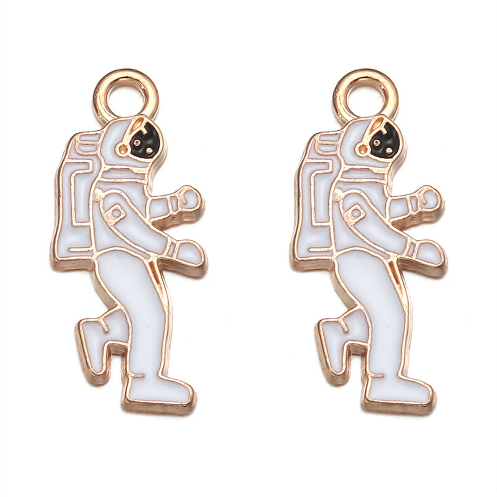 20x Cartoon Charms Mini Space Enamel Pendants for Keychain Jewelry Making
