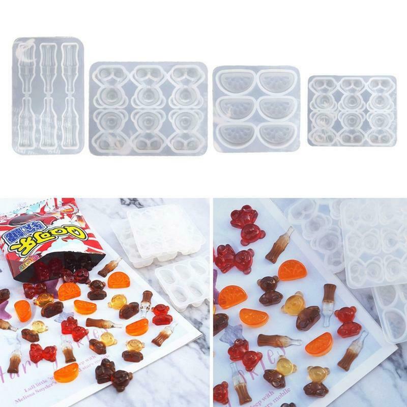 4 Pieces Silicone Fruit Mold DIY Craft Cola Bear Mould Mandarin Orange Slice
