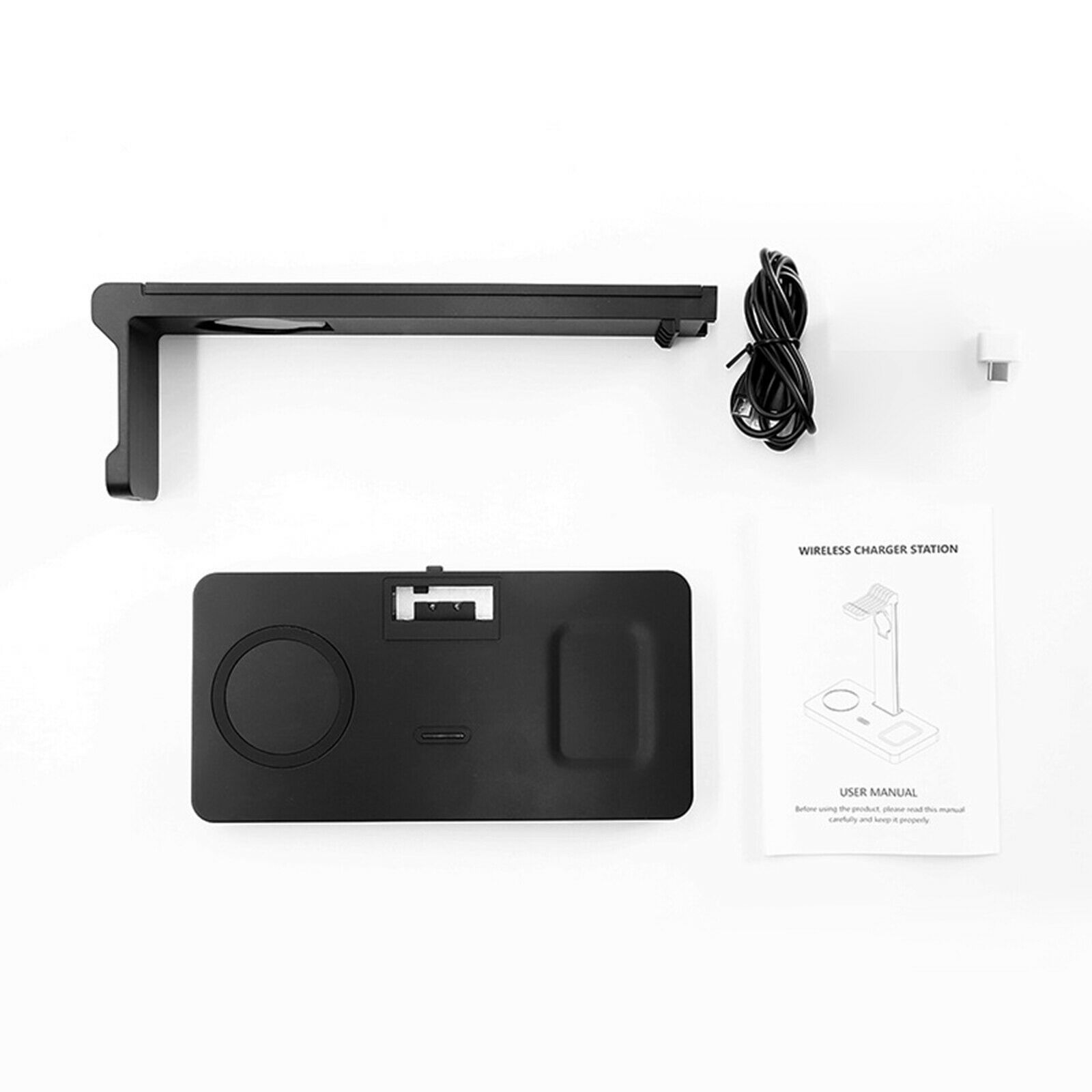 Generic 4 in 1 Magnetic Wireless Charger Charging Dock with Headphone Stand