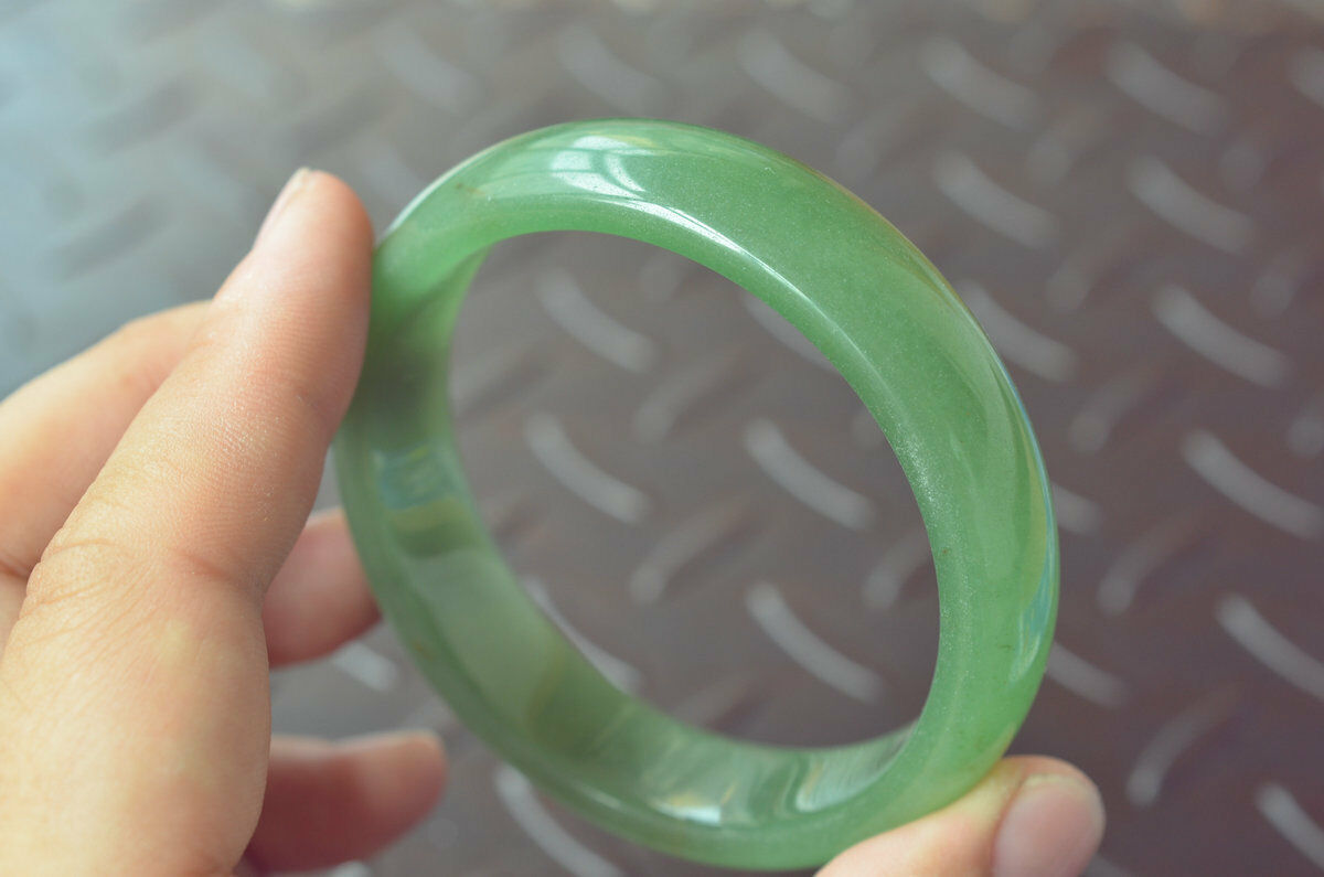 100% Unique Natural Green Aventurine Dongling Jade Bangle Bracelet 56-61mm