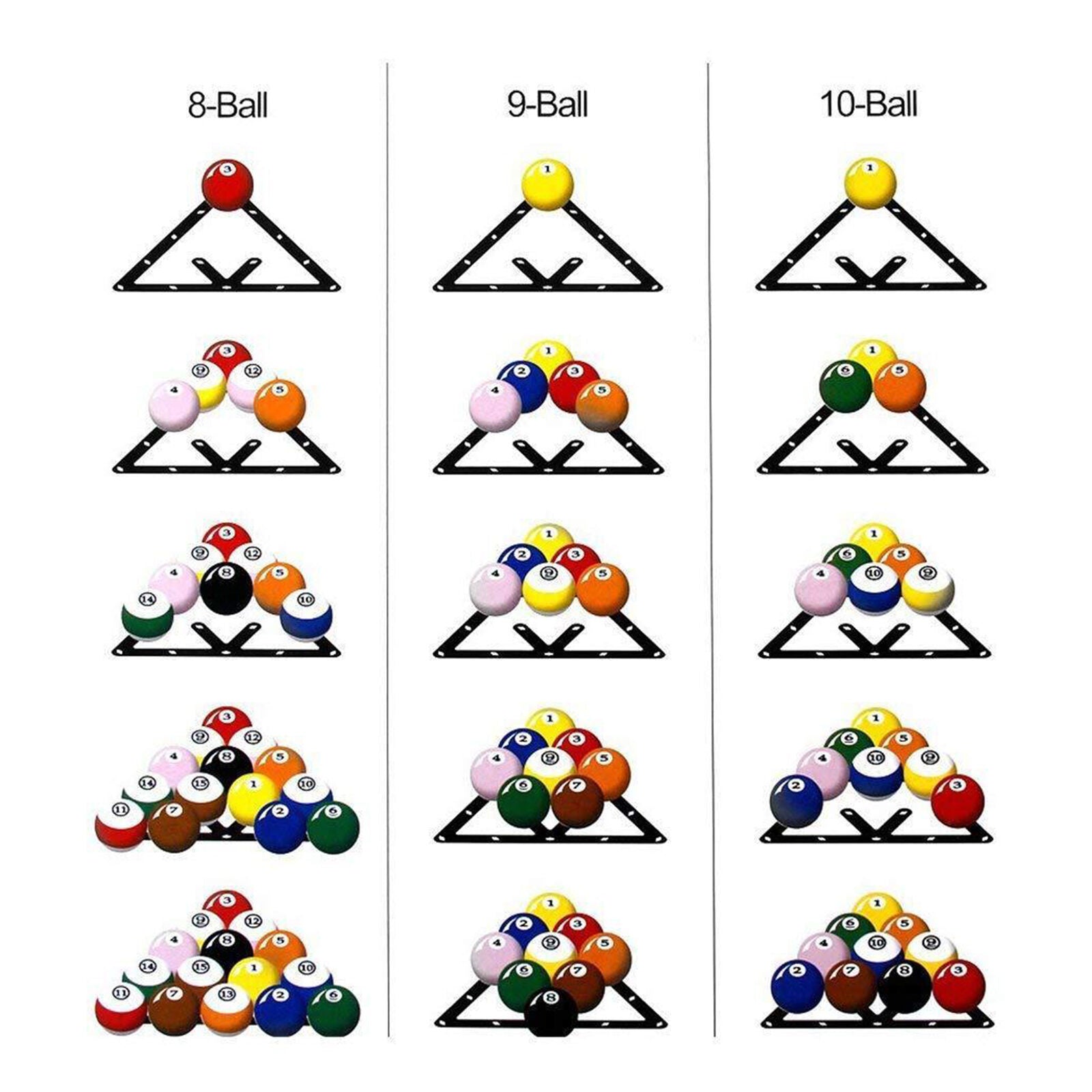 Magic Rack Sheet Black 8/9/10 Ball Pool 6pcs Useful Brand new Hot 2018 Durable