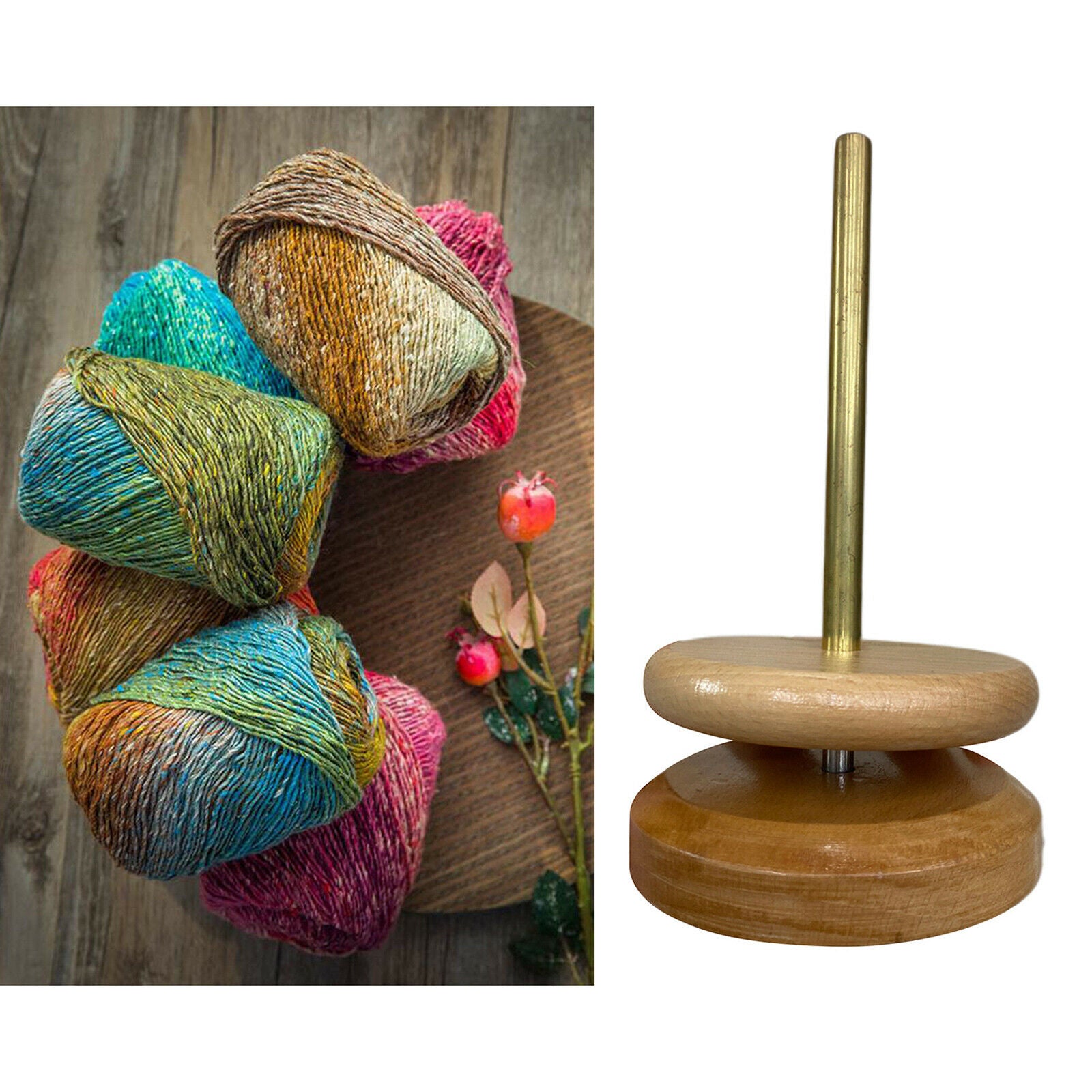 Durable Wood Yarn Holder Spindle Sewing Crochet Tool Cord Knit Tangling