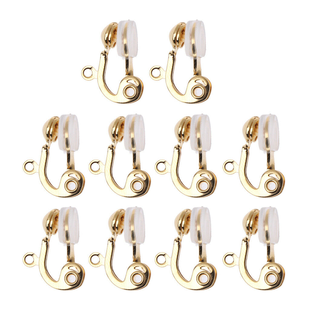 10Pc Clip-on Non-pierced Earring Converter Ear Hoop With Comfort Earring Cushion